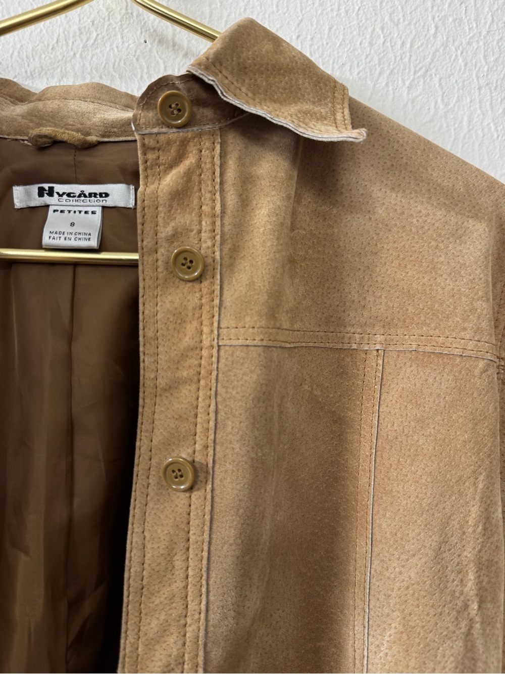 Vintage Nygard Tan Leather Button-Front Jacket - Picture 4 of 8